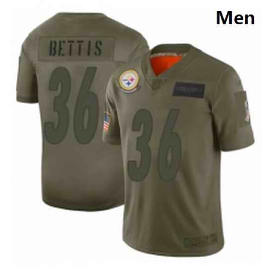 Men Pittsburgh Steelers 36 Jerome Bettis Limited Camo 2019 Salute to Service Football Jersey